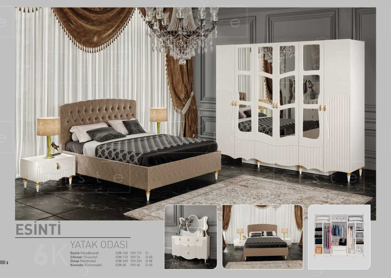 Esinti Mdf Lüks Yatak Odası Takımı Ss