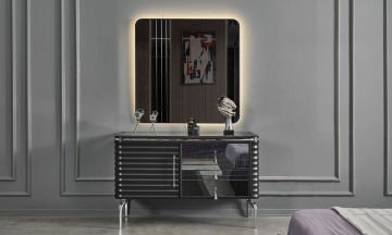 Asel Antrasit Modern Bazalı Yatak Odası Takımı