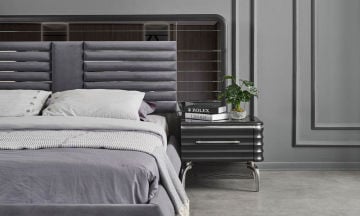 Asel Antrasit Modern Bazalı Yatak Odası Takımı