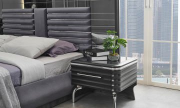 Asel Antrasit Modern Bazalı Yatak Odası Takımı