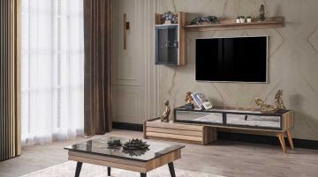 Klas Ceviz Modern Yemek Odası Takımı