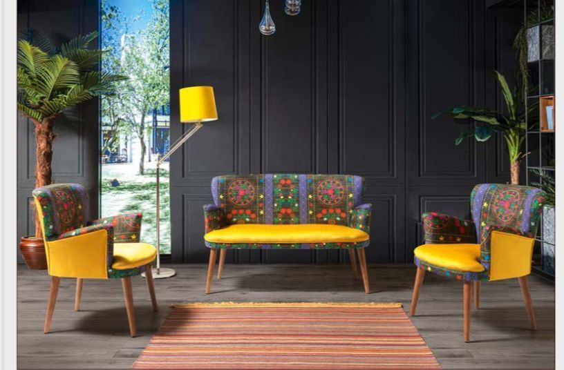 Carmen Çay Seti Koltuk Takımı Salon Balkon Takımı 2+1+1