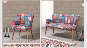 Kare Çay Seti Koltuk Takımı Salon Balkon Takımı 2+1+1