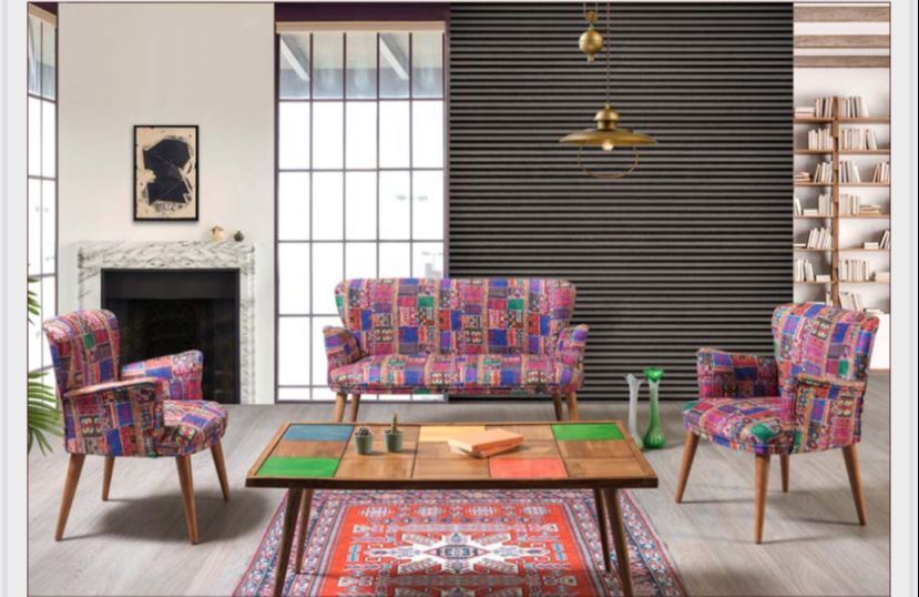 Nova Çay Seti Koltuk Takımı Salon Balkon Takımı 2+1+1