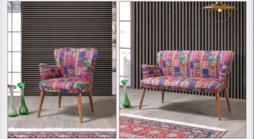 Nova Çay Seti Koltuk Takımı Salon Balkon Takımı 2+1+1