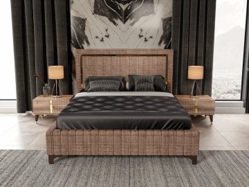 Gold Mdf Retro Bazalı Özel Yatak Odası Takımı Ss