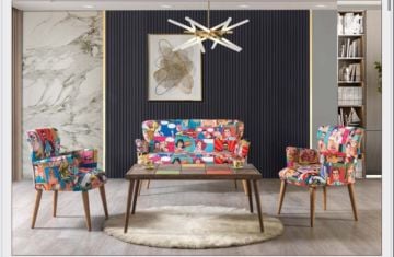 Love Çay Seti Koltuk Takımı Salon Balkon Takımı 2+1+1