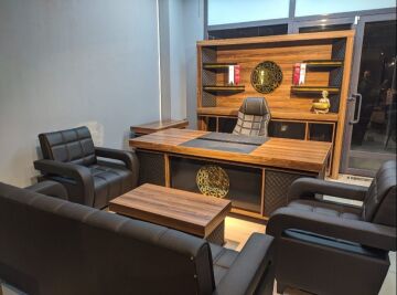Diplomat Vip Işıklı Üniteli Ofis Yönetici Makam Masa Takımı