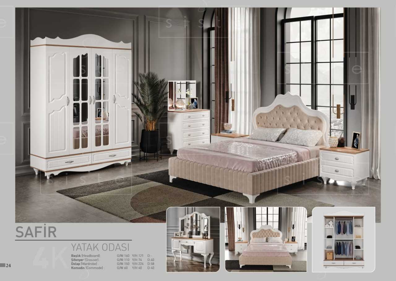 Safir Deluxe Mdf Country Yatak Dahil Yatak Odası Takımı Ss