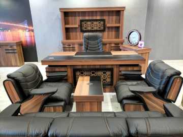 Paşa Işıklı Üniteli Ofis Büro Makam Yönetici Masa Takımı