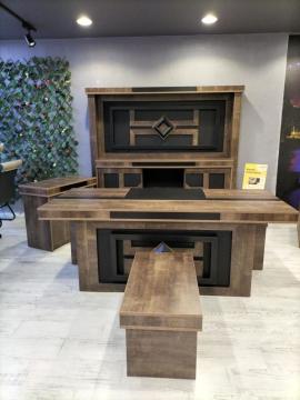 Trend Üniteli Ofis Büro Yönetici Makam Masa Takımı Ceviz