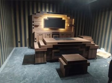 Mabel Işıklı Üniteli Ofis Büro Makam Yönetici Masa Takımı