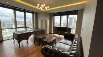 MG İtalyan Lükens Chester  Üçlü Parlak Kanepeli Ofis Makam Masa Takımı