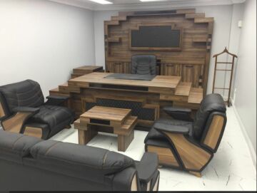 Mabel Işıklı Üniteli Tiger Oturma Grublu Ofis Büro Makam Yönetici Masa Takımı