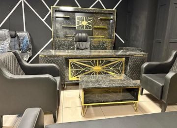 Prestij Gold Üniteli Ofis Büro Üçlü Oturma Gruplu Makam Koltuklu Yönetici Masa Takımı
