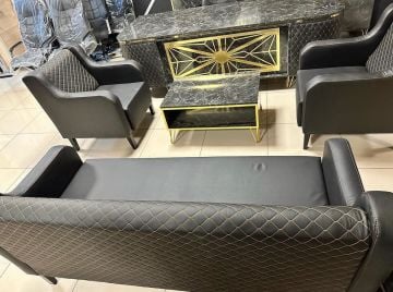 Prestij Gold Üniteli Ofis Büro Üçlü Oturma Gruplu Makam Koltuklu Yönetici Masa Takımı