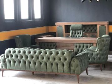 Altus Ofis Büro Üçlü Oturma Gruplu Makam Koltuklu Yönetici Masa Takımı