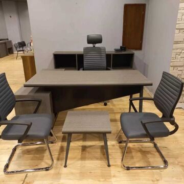 Lina Modern Yönetici Ofis Koltuklu Masa Takımı