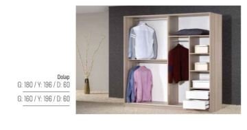 FL Sema Modern Sürgülü Dolap 180 CM