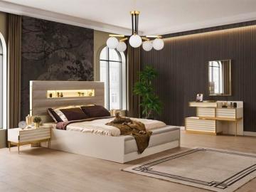 Rio Aytaşı Yatak Odası Takımı Bazalı Puflu