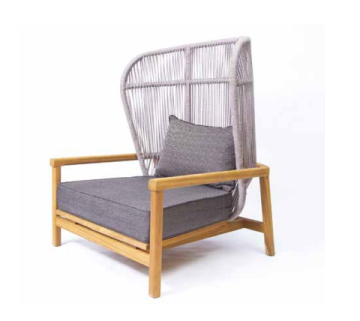 Penelope  İroco Teak Ahşap Salon Lounge Koltuk (Mindersiz)