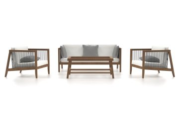 Como Meşe Sofa Garden Bahçe Balkon Takımı 2-1-1