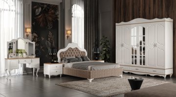 Safir Mdf Country Yatak Odası Takımı Karyola ve Bazalı Ss