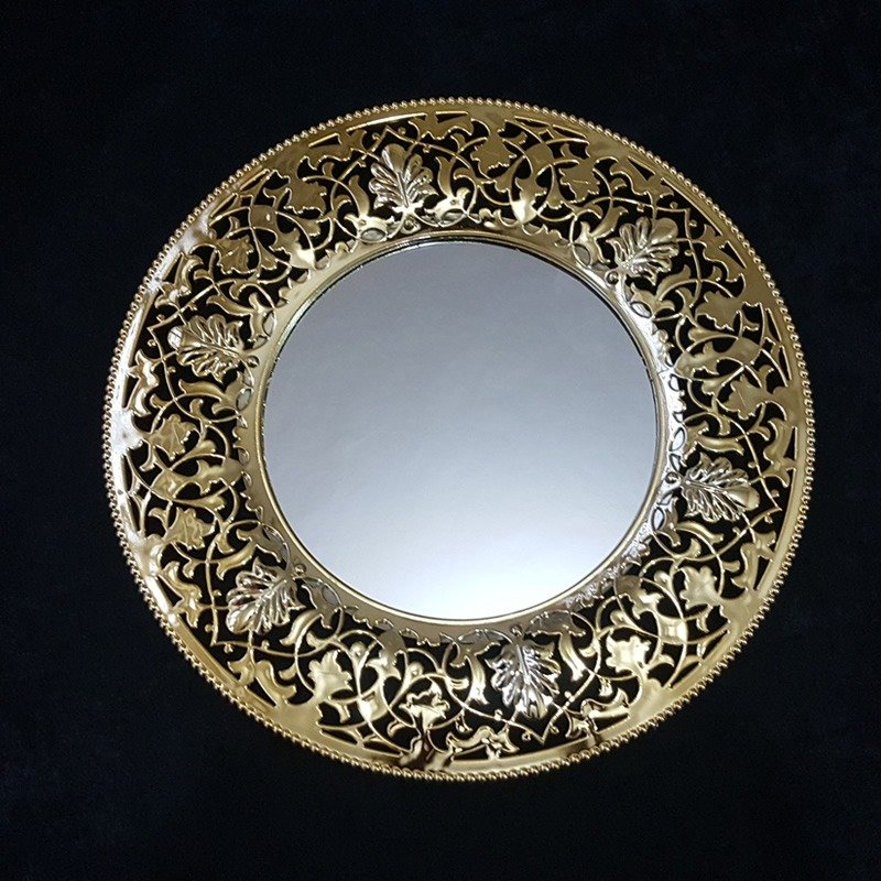 BT Yaprak Lüx Dekorlu Cam Supla Servis Ve Sunum Tabağı 33 Cm