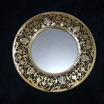 BT Yaprak Lüx Dekorlu Cam Supla Servis Ve Sunum Tabağı 33 Cm