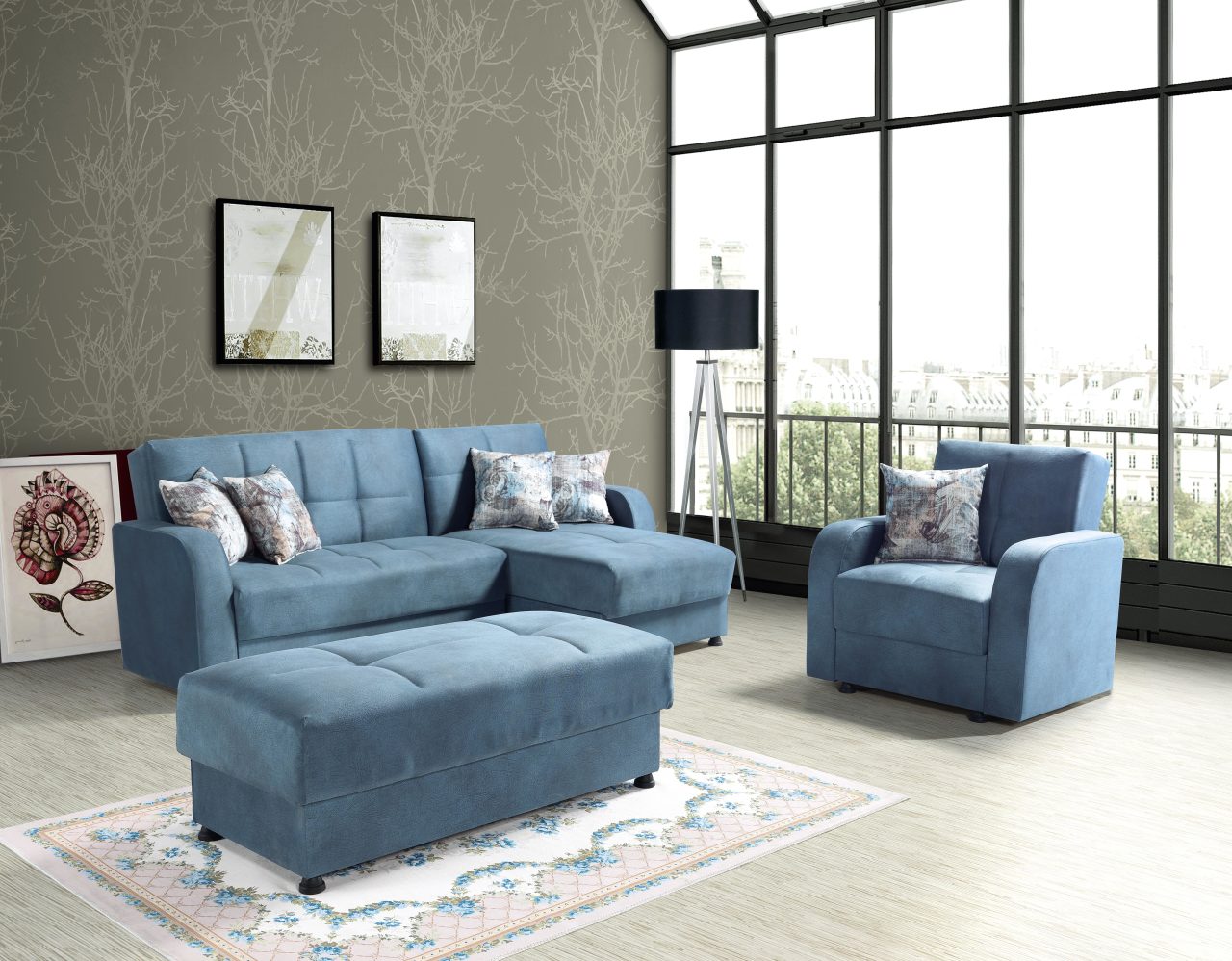 WN Lion Tekli Koltuk Puf ve Köşe Koltuk Takımı