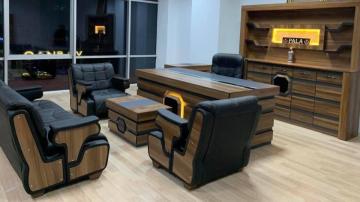 Hanedan Vip Işıklı Oturma Gruplu Makam Ofis Masa Takımı Ab