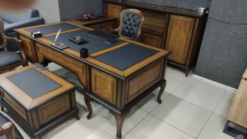 MG İtalyan Lükens Makam Yönetici Doğal Ahşap Ofis Masa Takımı