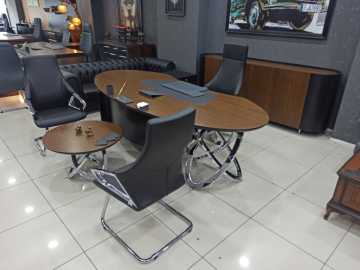 MG Konfort Vip Makam Doğal Ahşap Ofis Masa Takımı