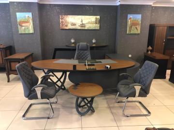 MG Konfort Vip Makam Doğal Ahşap Ofis Masa Takımı