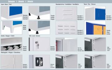 JS-1017 10 Gözlü Çelik Öğretmen Dolabı 170/79/40