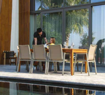 Marsilya İroko Teak Ahşap Yemek Masası 100-200 cm