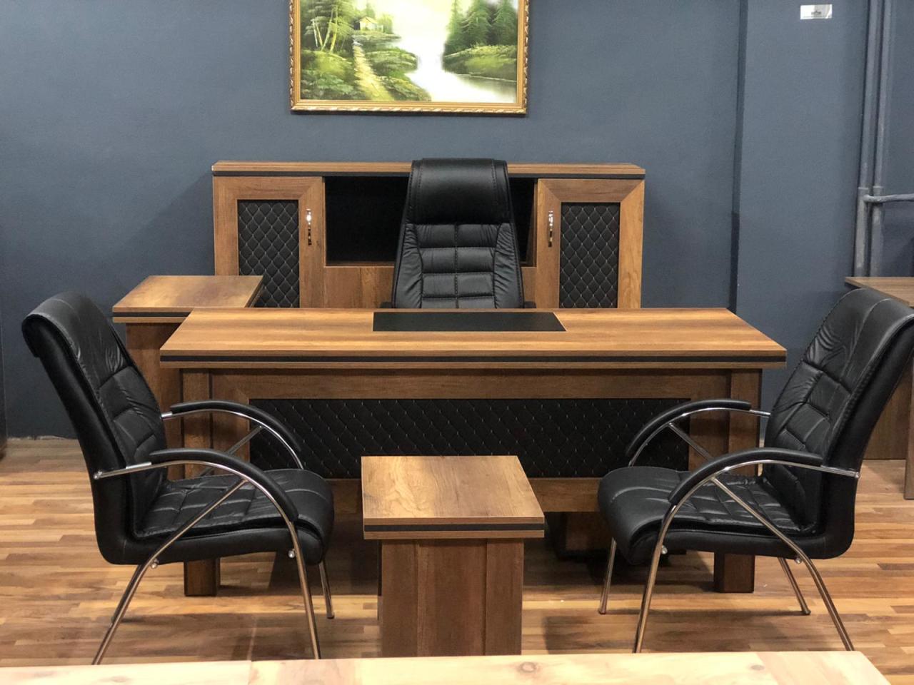 İkon Ofis Büro Makam Koltuklu Yönetici Masa Takımı OZ