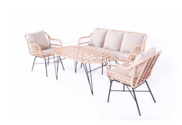 Sepetto Alüminyum Sofa Garden Bahçe Balkon Takımı 2-1-1