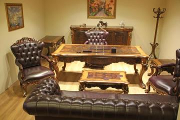 Dük Klasik İtalyan Lükens Koltuklu Masa Makam Takımı Zuzima