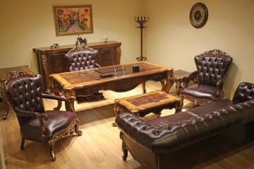 Dük Klasik İtalyan Lükens Koltuklu Masa Makam Takımı Zuzima