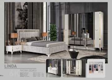 Linda Mdf Retro Bazalı Özel Yatak Odası Takımı Ss