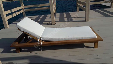 Standart İroko Teak Ahşap Şezlong