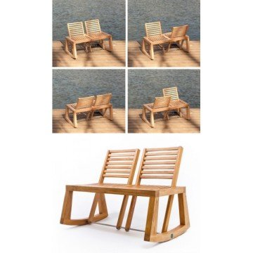 Çift Taraflı Ahşap Sallanır Bank