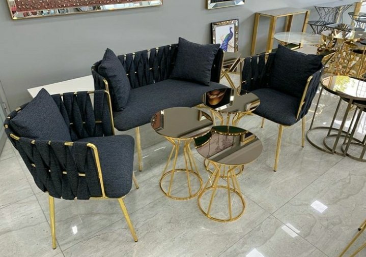 Latte Çay Seti Koltuk Takımı Salon Balkon Takımı 2+1+1