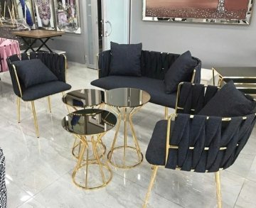 Latte Çay Seti Koltuk Takımı Salon Balkon Takımı 2+1+1