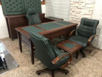 AB İtalyan Yönetici MDF 4 Adet Misafir Koltuklu Ofis Makam Takımı