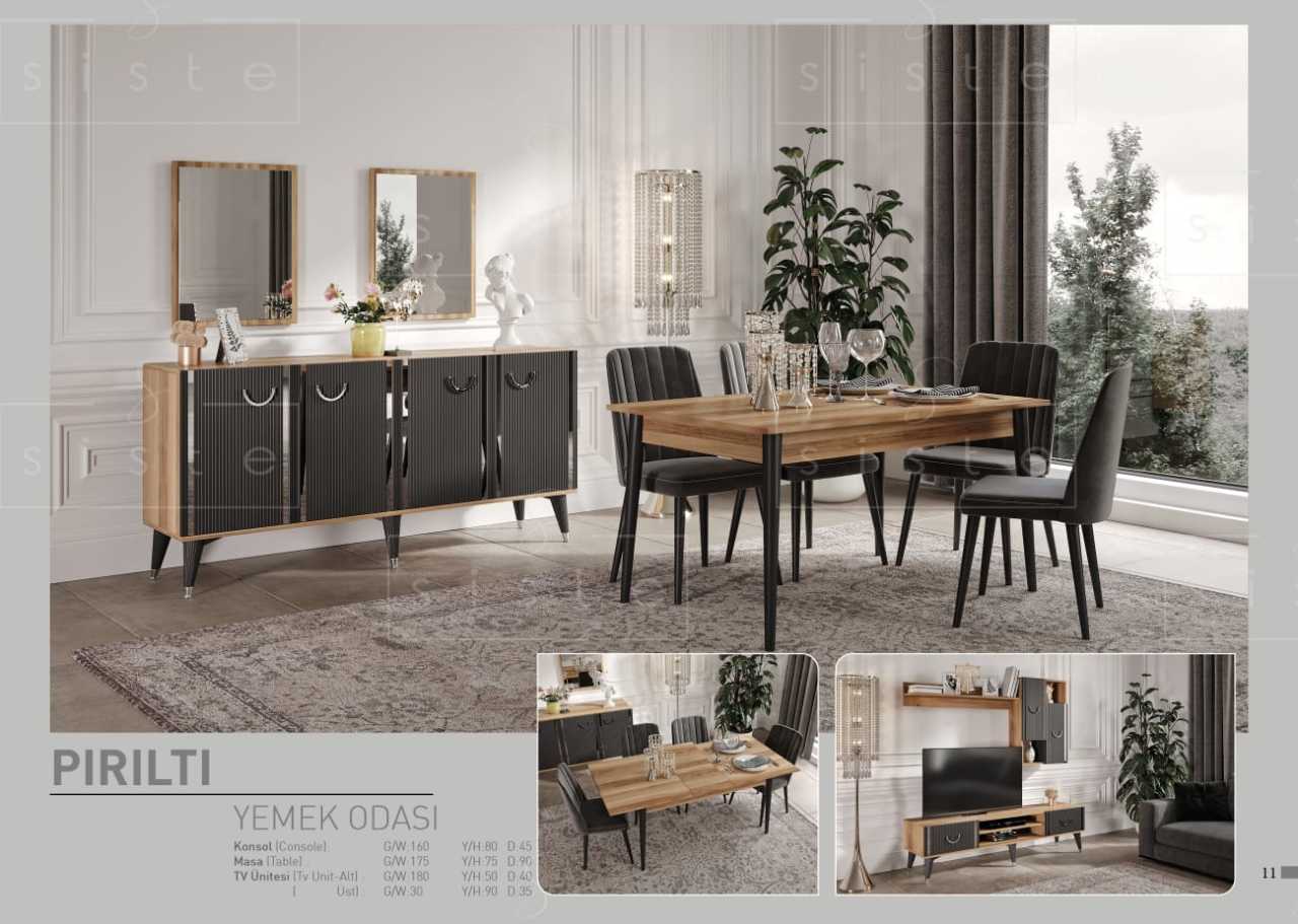Pırıltı Mdf Avangart Yemek Odası Takımı Ss