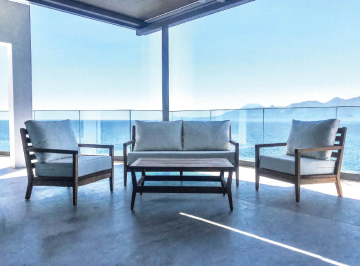 Las Vegas İroko Teak Sofa Garden Bahçe Balkon Takımı 2-1-1