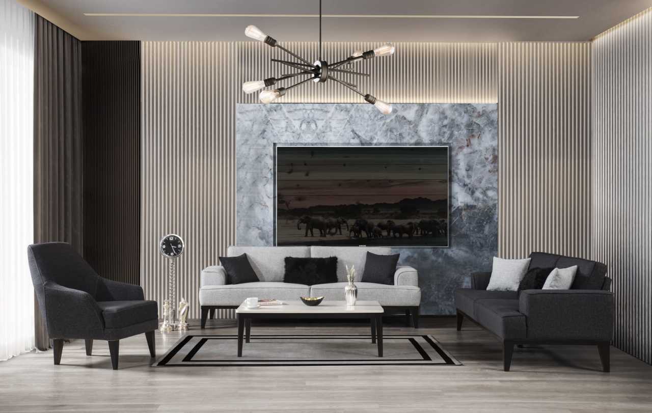 Paris Koltuk Takımı Şarj Girişli 3 Kademeli Yatarlı Kanepeli SR